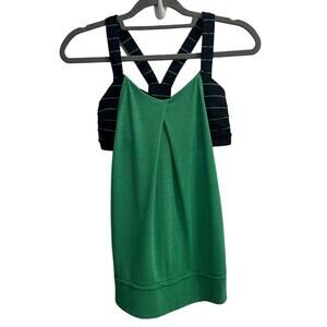 Lululemon Women's Size 4 Navy Green Strive Activewear Top Bra
